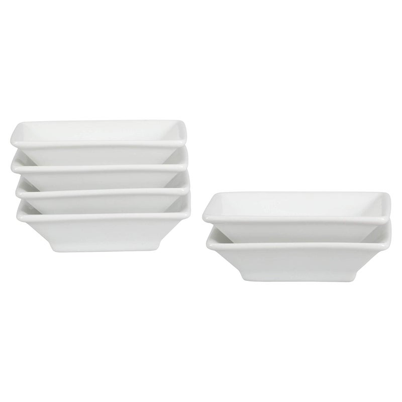 BIA Cordon Bleu BIA Cordon Bleu Asian 1Ounce Rectangle Soy Sauce Dipping Dish Set of 6 White 905434S6SIOC 