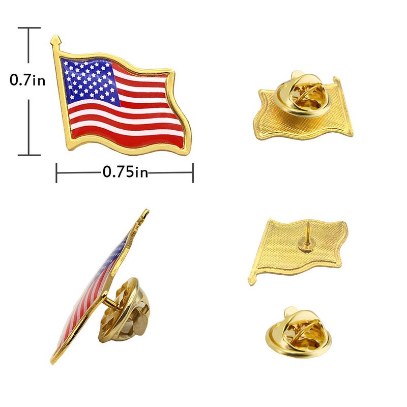 MEUUT 50 PCS American Flag Lapel Pins -50 USA Waving Flag Pins United States US Badge Pins brooch for patriotic display -50 pack - Image 2