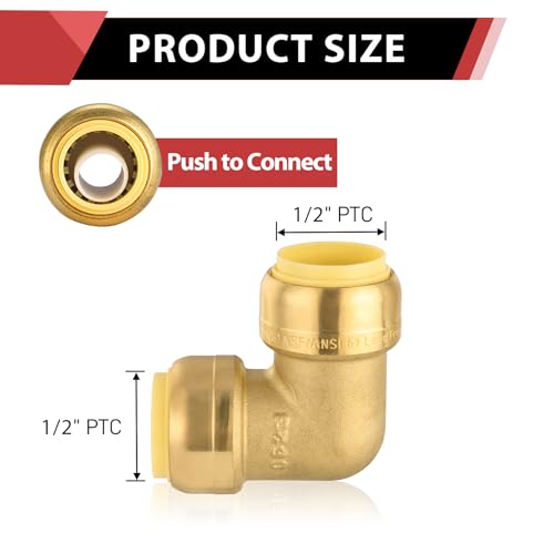 EFIELD (Pack of 2) EFIELD 1/2 Inch Elbow Push-Fit Fitting to Connect Pex, Copper, CPVC,(PF042) - Image 2