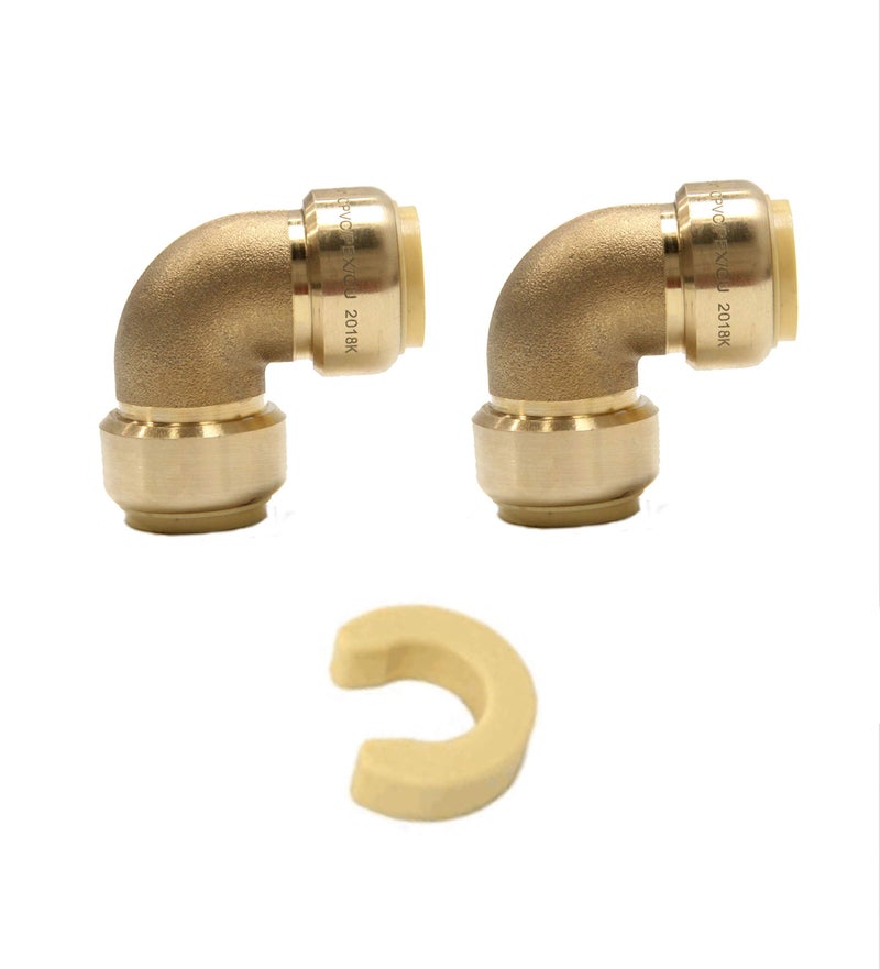 EFIELD (Pack of 2) EFIELD 1/2 Inch Elbow Push-Fit Fitting to Connect Pex, Copper, CPVC,(PF042) - Image 1