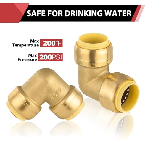 EFIELD (Pack of 2) EFIELD 1/2 Inch Elbow Push-Fit Fitting to Connect Pex, Copper, CPVC,(PF042) - Image 4