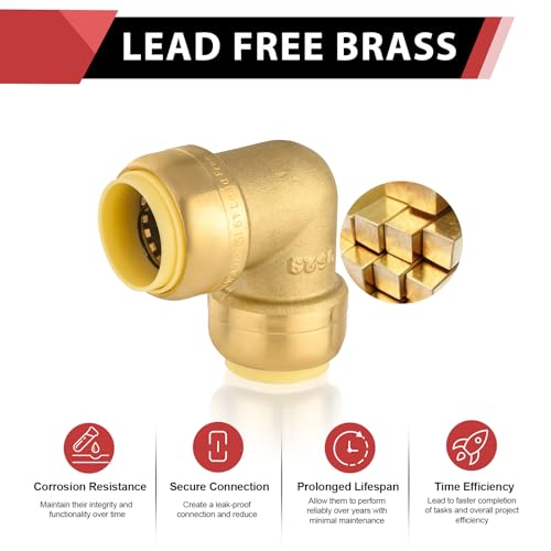 EFIELD (Pack of 2) EFIELD 1/2 Inch Elbow Push-Fit Fitting to Connect Pex, Copper, CPVC,(PF042) - Image 3