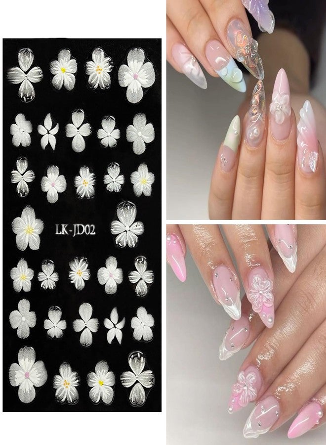 VOTACOS Flowers Nail Stickers 5D Embossed Nail Art 6 Sheets Colorful Nails Decals 3D Self-Adhesive Plumeria Supplies for Women Girls Manicure Nail Decoration Spring Summer Nails Design Sticker - Image 5