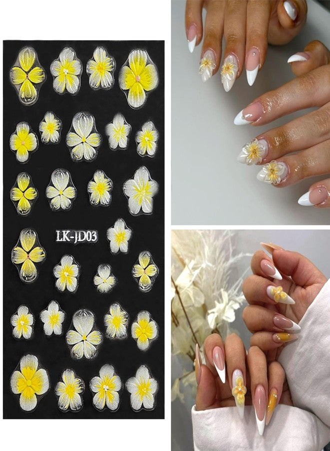 VOTACOS Flowers Nail Stickers 5D Embossed Nail Art 6 Sheets Colorful Nails Decals 3D Self-Adhesive Plumeria Supplies for Women Girls Manicure Nail Decoration Spring Summer Nails Design Sticker - Image 4