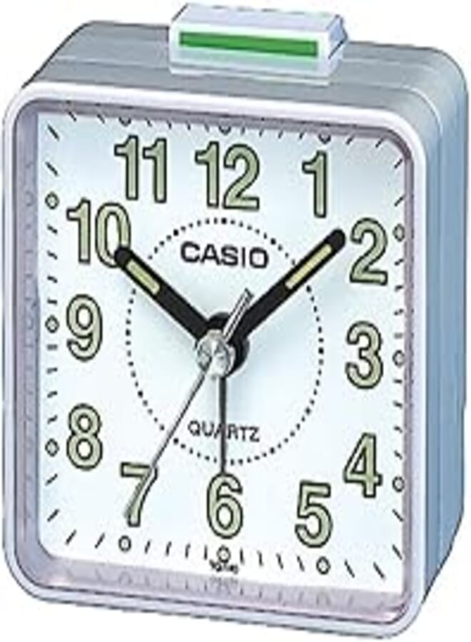 Casio TQ-140-7DF Analog Alarm Clock - White