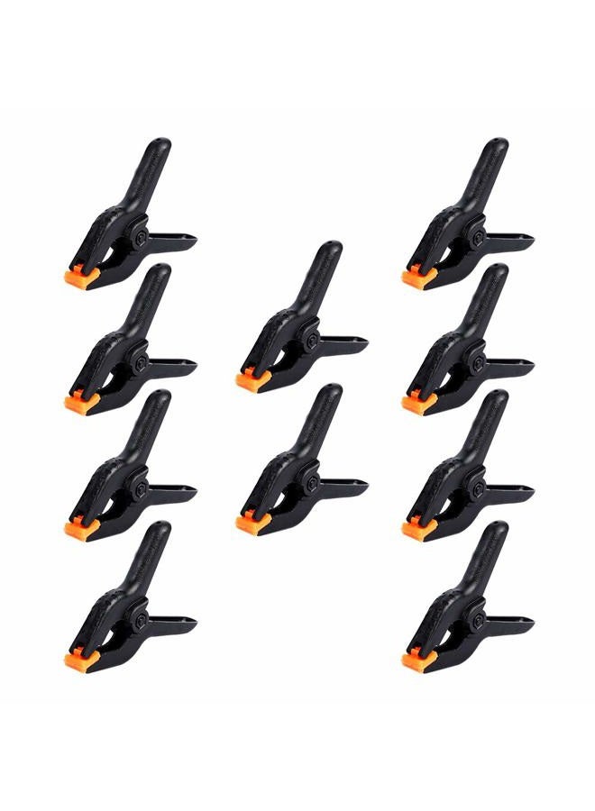 FRICHOM Nother 10 Packs of 3.5 inch Professional Plastic Small Spring Clamps 3 inch or Backdrop Clips for Woodworking, Photo Backdrop, Background Stand, Home Improvement and so on - Image 1