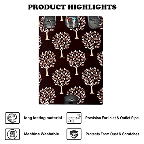 KANUSHI Industries®Brown Tree Design Top Load Semi Automatic Washing Machine Cover (Suitable For 6 Kg, 6.5 kg, 7 kg, 7.5 kg) (WASMAC-BROWN-TREE-SEMI-01) - Image 4