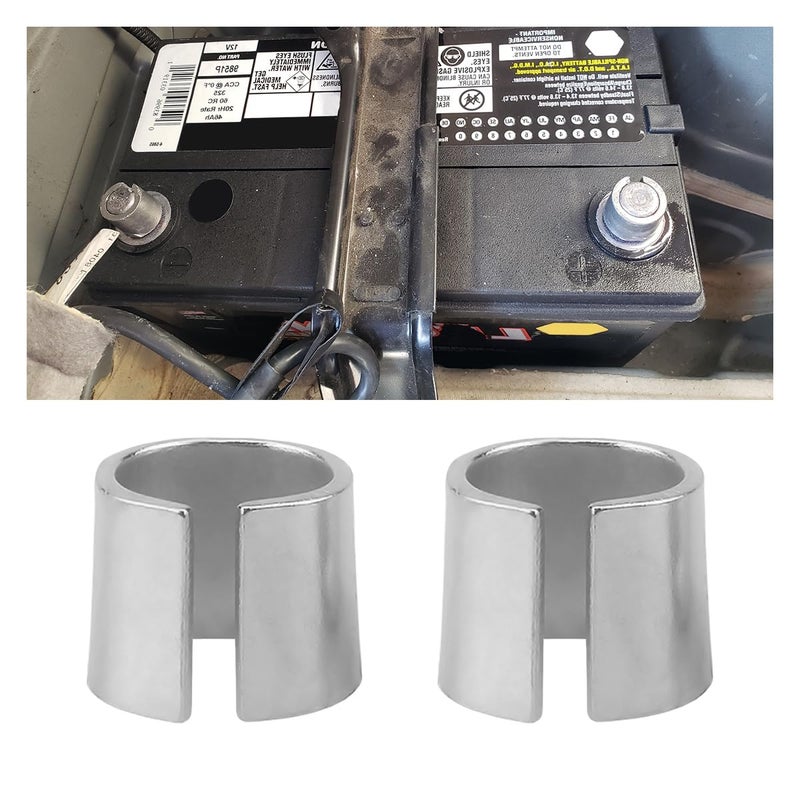 1 Pair Battery Post Shims Pure Lead Anode Cathode Sleeves Car Battery Terminal Converter Adapter Sleeves for Positive Negative Post Universal Car Accessories
