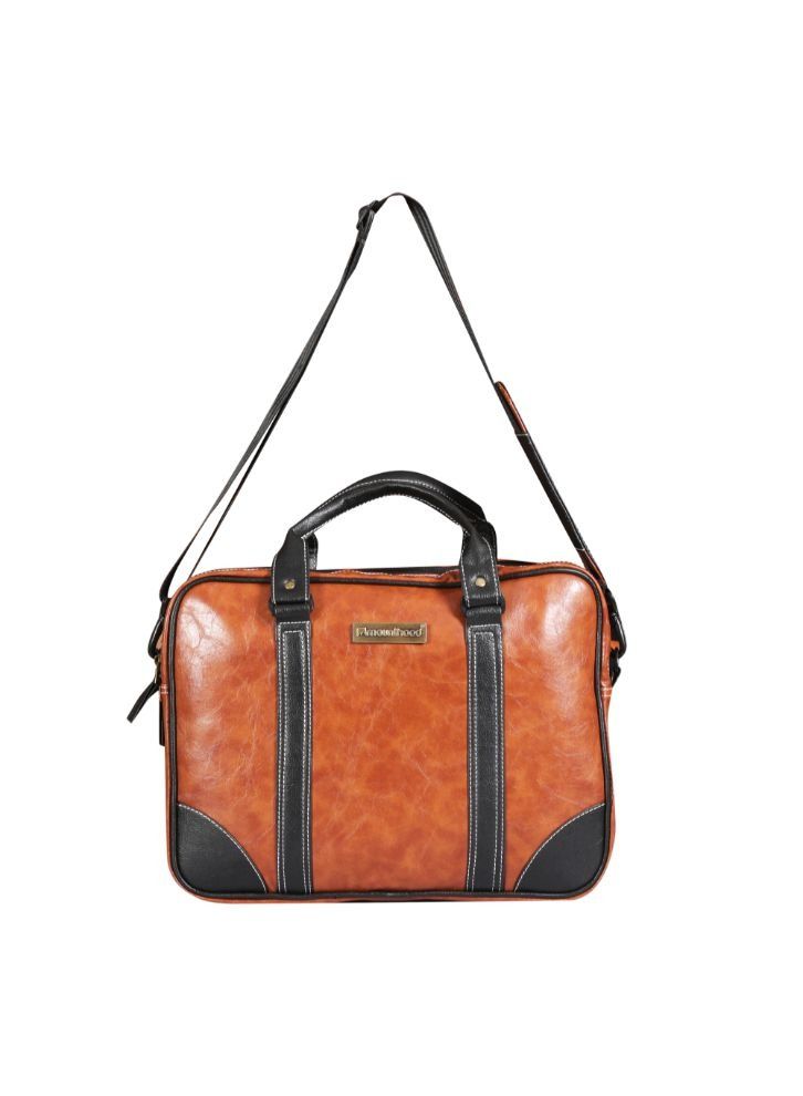 Mounthood Priam Messenger Bags Tan Pu Leather 39.5 X 33 X 10 Cm Set Of 1 - Image 1