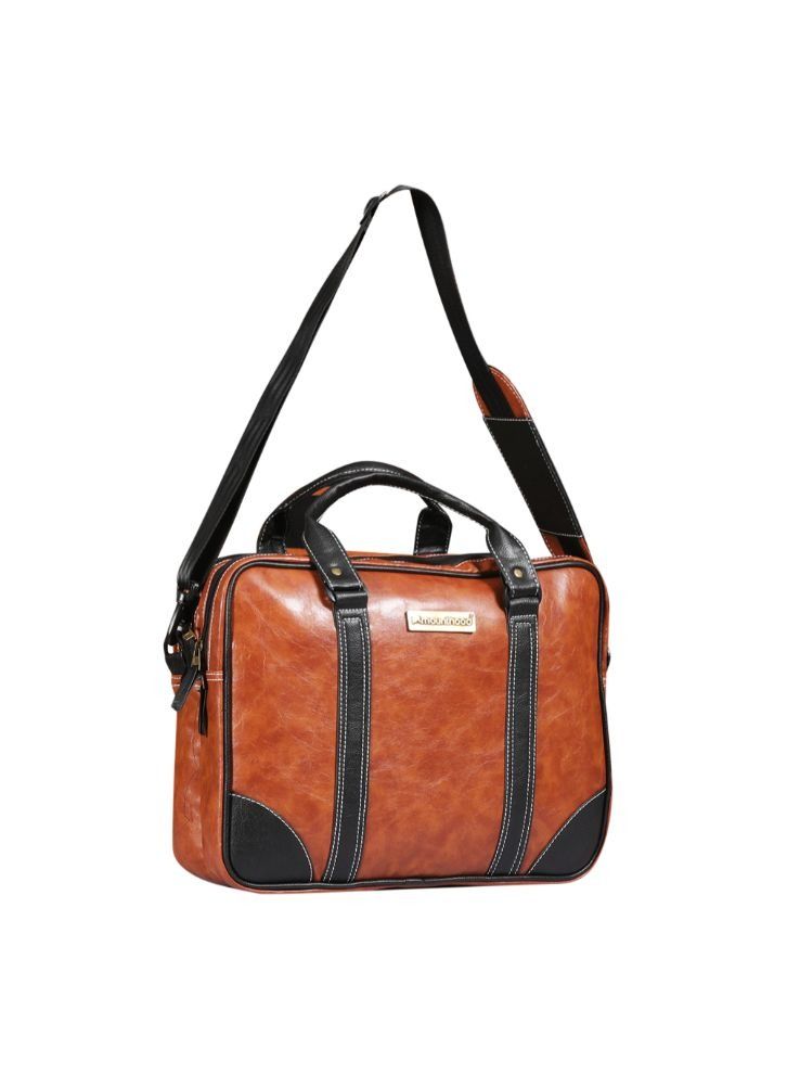 Mounthood Priam Messenger Bags Tan Pu Leather 39.5 X 33 X 10 Cm Set Of 1 - Image 2