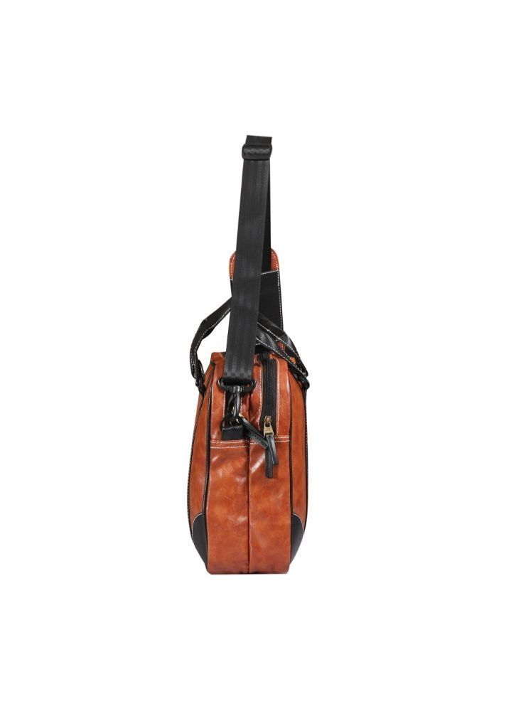 Mounthood Priam Messenger Bags Tan Pu Leather 39.5 X 33 X 10 Cm Set Of 1 - Image 3