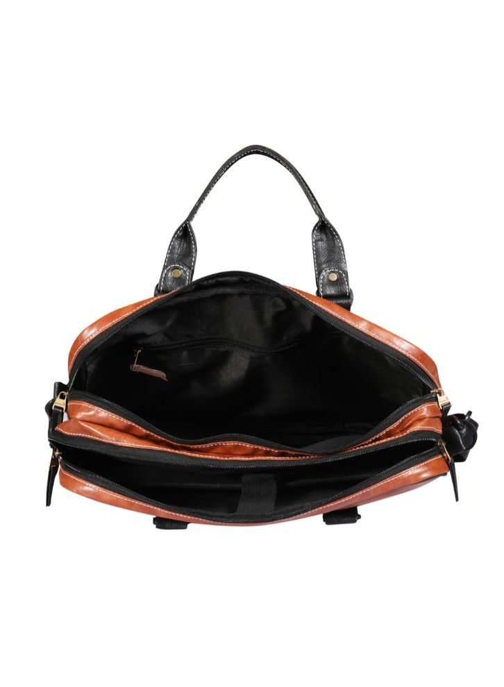 Mounthood Priam Messenger Bags Tan Pu Leather 39.5 X 33 X 10 Cm Set Of 1 - Image 4