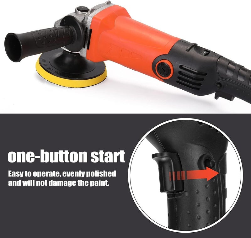 joyzzz Car Electric Polisher, 1200W 220V Adjustable Speed Car Electric Polisher, Buffer Polisher, Wet Polisher Grinder, Low Noise Handle Polisher For Car Polishing, Waxing, Glaze, Sanding - Image 3