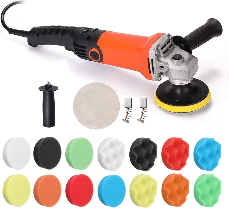 joyzzz Car Electric Polisher, 1200W 220V Adjustable Speed Car Electric Polisher, Buffer Polisher, Wet Polisher Grinder, Low Noise Handle Polisher For Car Polishing, Waxing, Glaze, Sanding - Image 1