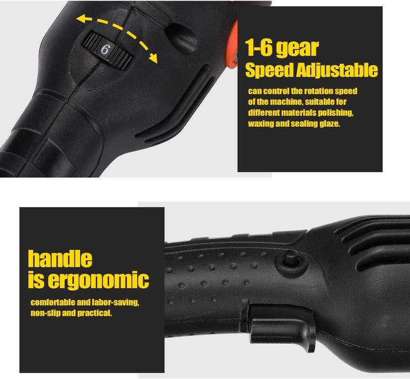 joyzzz Car Electric Polisher, 1200W 220V Adjustable Speed Car Electric Polisher, Buffer Polisher, Wet Polisher Grinder, Low Noise Handle Polisher For Car Polishing, Waxing, Glaze, Sanding - Image 4