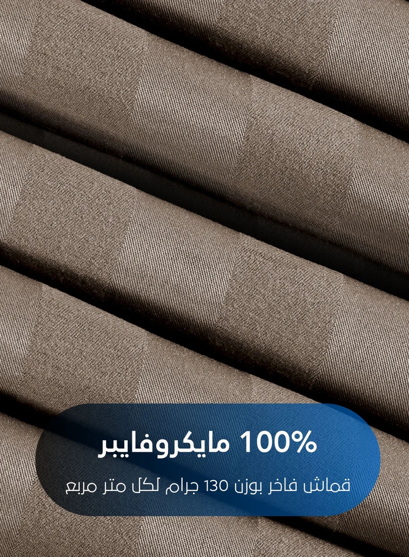 Master Home Textile Microfiber Hotel Comforter Sets, Fits 120 cm x 200 cm Size Bed, Duvet Filling Included, 5 Pcs Single Size, Hotel Stripe Pattern