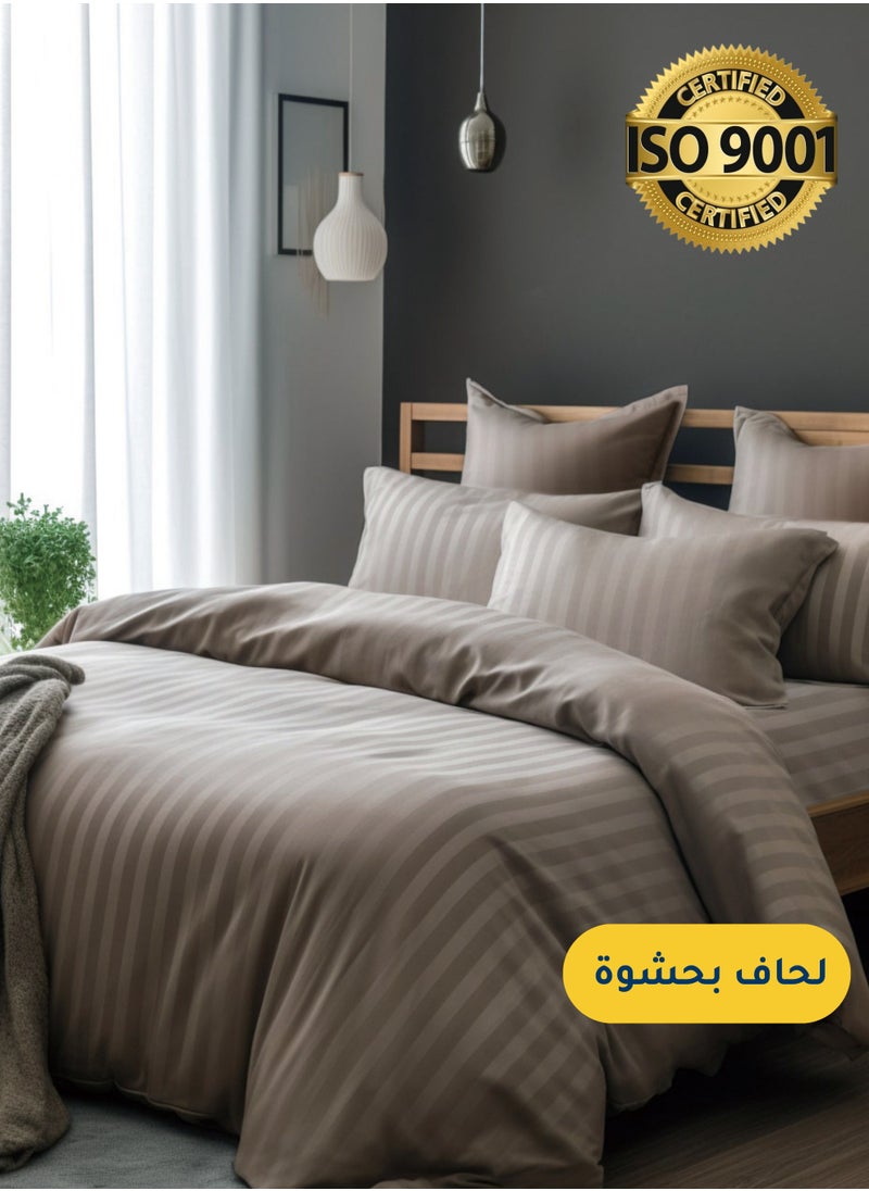 Microfiber Hotel Comforter Sets, Fits 120 cm x 200 cm Size Bed, Duvet Filling Included, 5 Pcs Single Size, Hotel Stripe Pattern - pzsku/ZFF68F213591209E0B5DCZ/45/_/1709274501/347d049d-0306-41fc-a12d-9e484e24a4db