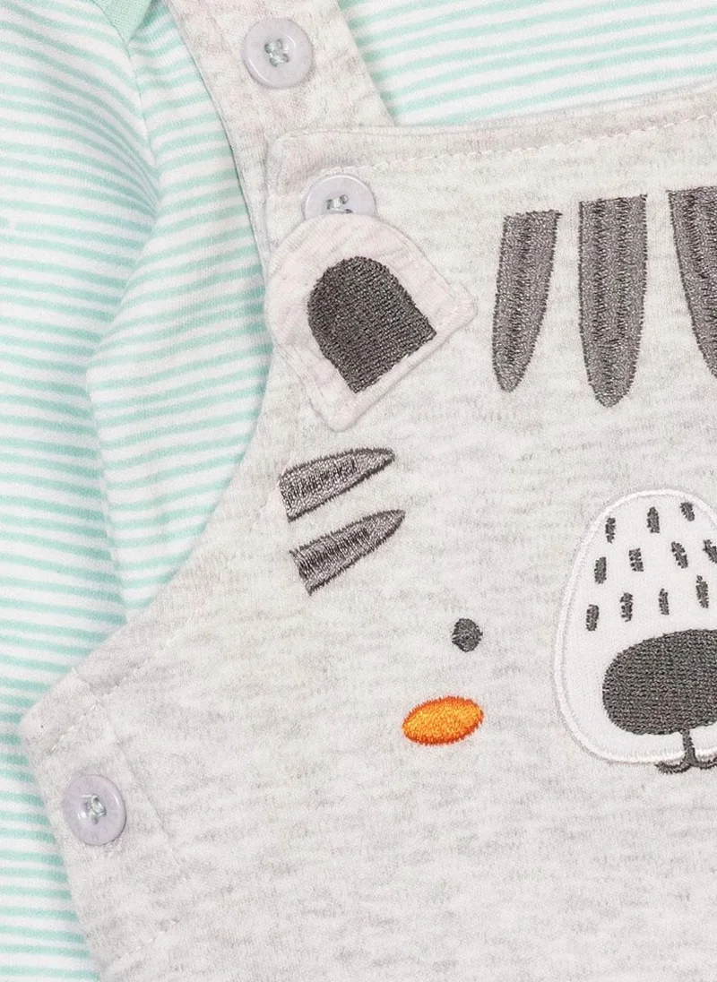 MINOTI Baby Dungaree Set with Character Print and Bodysuit