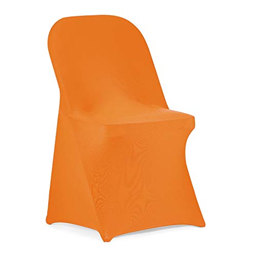 Peomeise Stretch Spandex Folding Chair Cover for Wedding Party Dining Banquet Event (Orange,6pcs) - Image 1