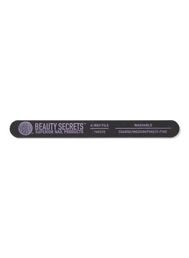 Beauty Secrets Black 4-Way Nail File - Image 1