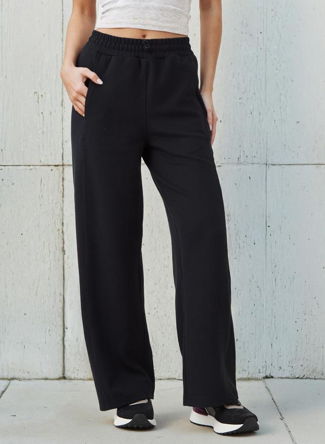 Kappa Women Relaxed Fit Flexi Waist Track Pants with Pockets - Image 1
