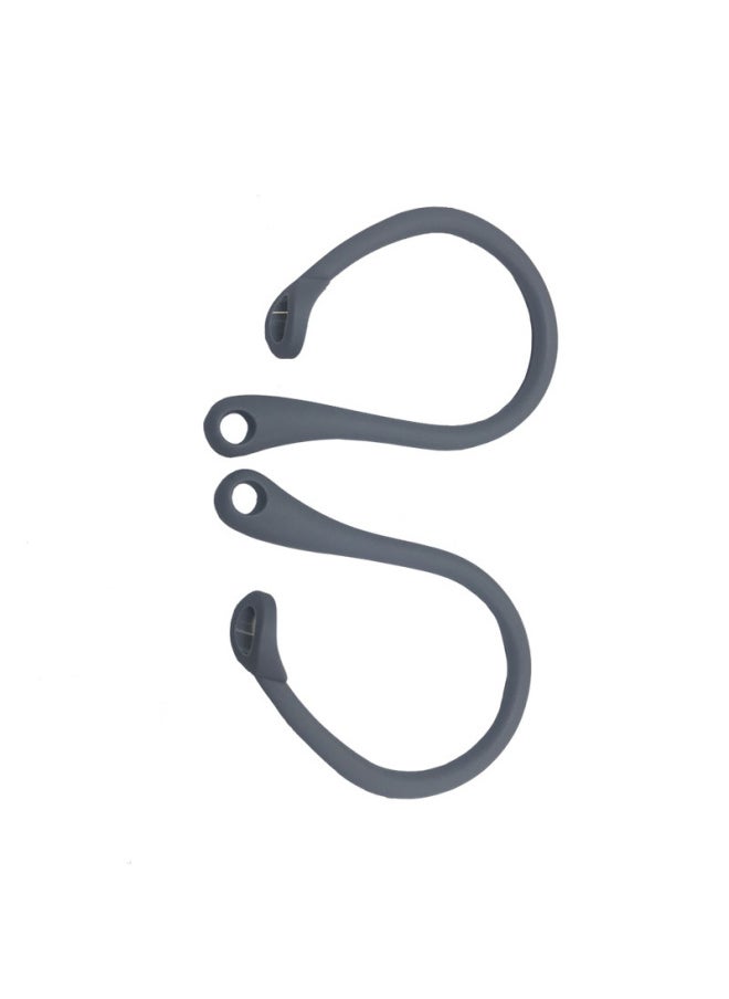 Generic Suitable For Apple Bluetooth 3 Generation Headset Hook Airpods Silicone Case Sports Wireless Anti-lost Ear Hook-Color:Silver Gray  - Image 1