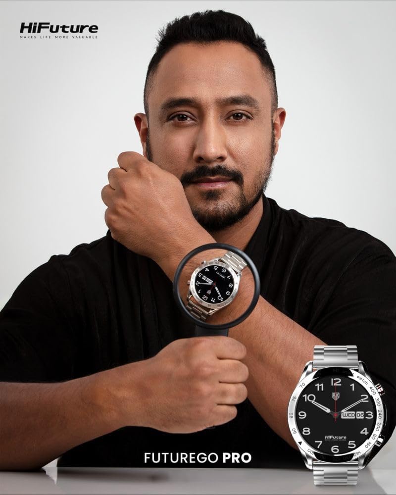 HiFuture FutureGo PRO Stainless Steel Smartwatch – Silver | 1.32" FHD Display, 20-Day Battery, 3ATM Water-Resistant, Heart Rate & SpO₂ Monitoring, 24 Sports Modes, Sleep Tracking - Image 2