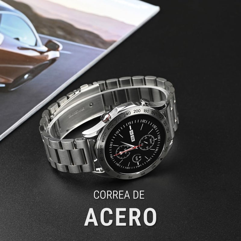 HiFuture FutureGo PRO Stainless Steel Smartwatch – Silver | 1.32" FHD Display, 20-Day Battery, 3ATM Water-Resistant, Heart Rate & SpO₂ Monitoring, 24 Sports Modes, Sleep Tracking - Image 3