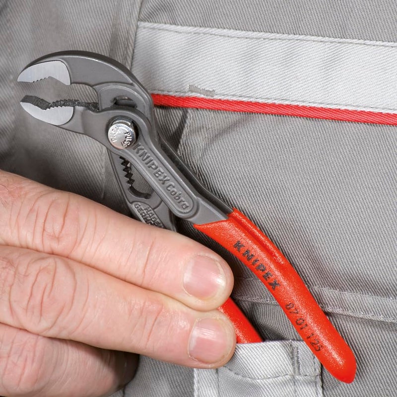 KNIPEX Tools - Cobra Water Pump Pliers (8701125), 5-Inch,Red and Silver - Image 3