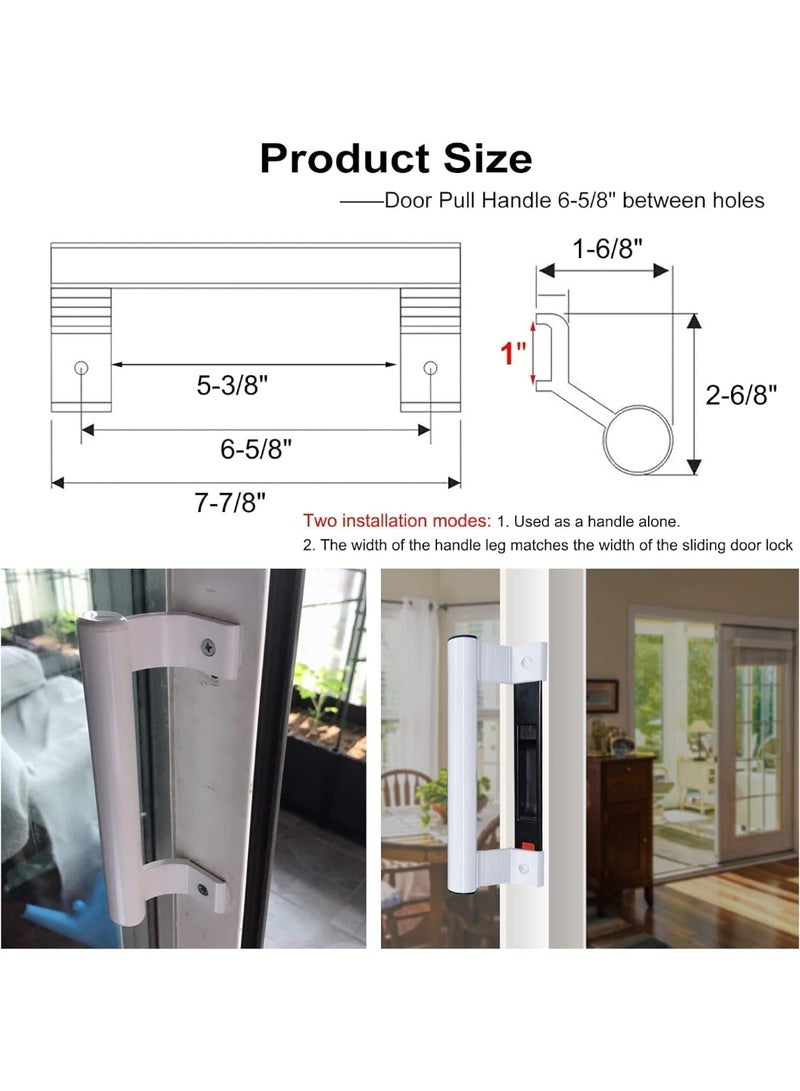 Bukela 2 Pack Sliding Door Handle, 8"Aluminum Sliding Glass Door Pull Fits 6-5/8 in Mounting Holes, Aluminium Sliding Patio Door Handles, for Damaged Door Pull, Patio and Glass Doors, Replacement Door Handle - Image 5