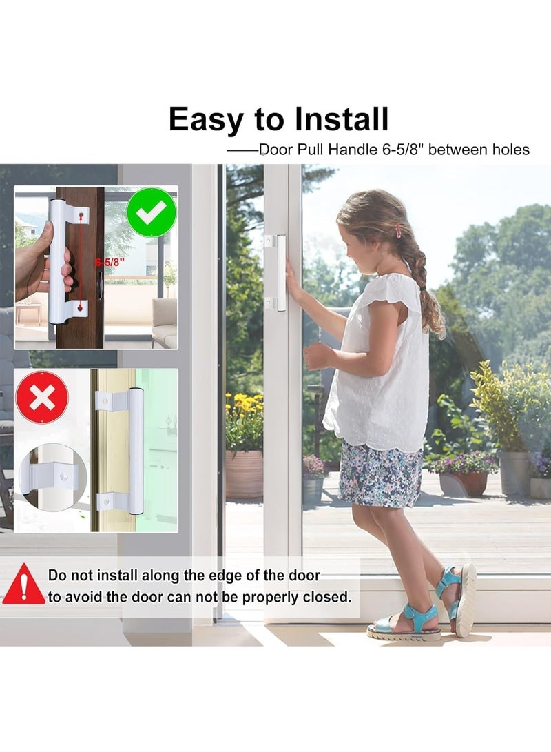 Bukela 2 Pack Sliding Door Handle, 8"Aluminum Sliding Glass Door Pull Fits 6-5/8 in Mounting Holes, Aluminium Sliding Patio Door Handles, for Damaged Door Pull, Patio and Glass Doors, Replacement Door Handle - Image 4