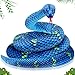 HI-BOOM Hiboom Giant Snake Plush 110 Inch Large Stuffed Animal Realistic Stuffed Lifelike Snake for Easter Birthday Party Gifts Decoration Prank Props Blue - Image 2