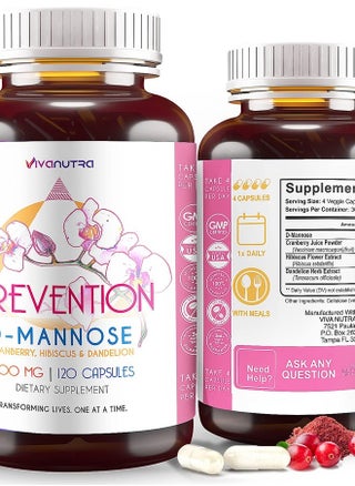 D Mannose Capsules 2000 MG Per Day - With Cranberry Pills for Urinary Tract Infection - Fast-Acting Pills For Bladder Health, UTI, Flush Impurities, d-mannose 4-in-1 Formula for men and women 120CT - pzsku/ZFF6955EC1E56A45F1C34Z/45/_/1686516176/f8b1b397-65c3-47e1-ac69-a2ac81f825eb