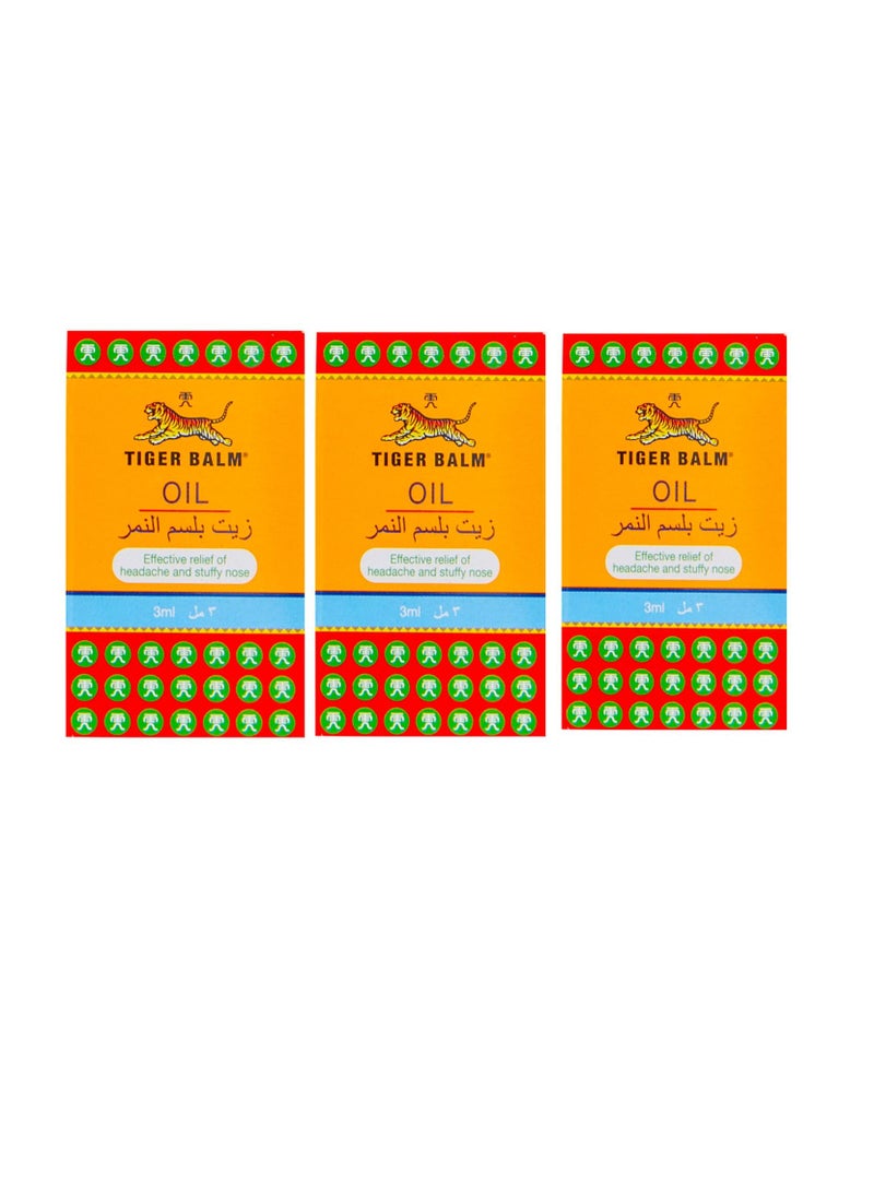 Tiger Balm - Oil For Headache And Stuffy Nose 3ml (Pack of 3) - Image 1