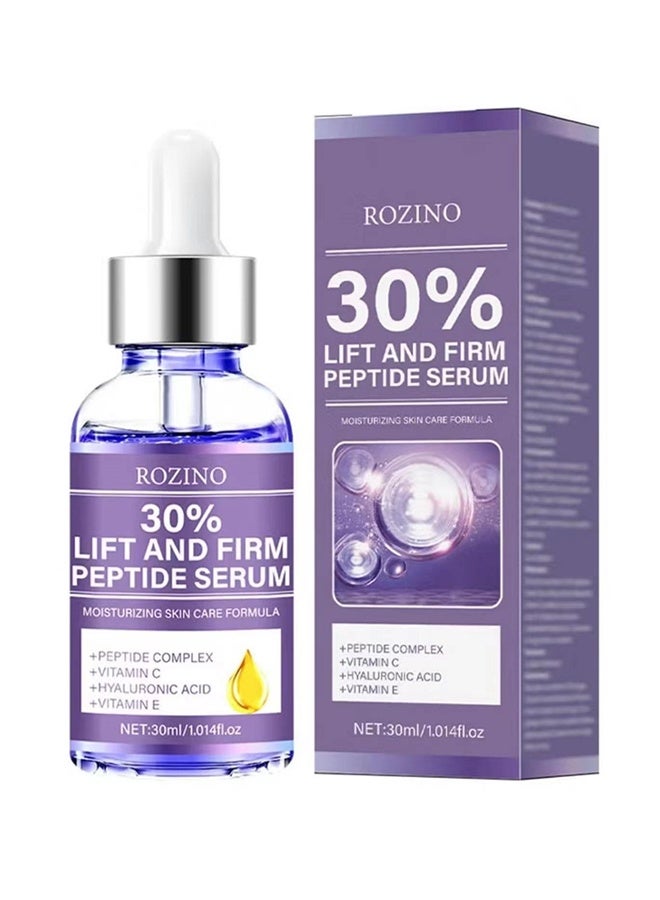 روزينو مصل الببتيد الشد ، للوجه ، مصل الوجه المضاد للشيخوخة مع حمض الهيالورونيك ، فيتامين C و E ، مصل مرطب للنساء ، لشد الوجه - مصل الوجه للشد والشد (30 مل) - Image 1