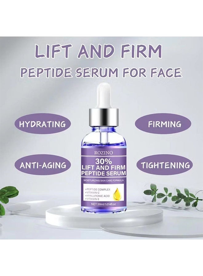 روزينو مصل الببتيد الشد ، للوجه ، مصل الوجه المضاد للشيخوخة مع حمض الهيالورونيك ، فيتامين C و E ، مصل مرطب للنساء ، لشد الوجه - مصل الوجه للشد والشد (30 مل) - Image 3
