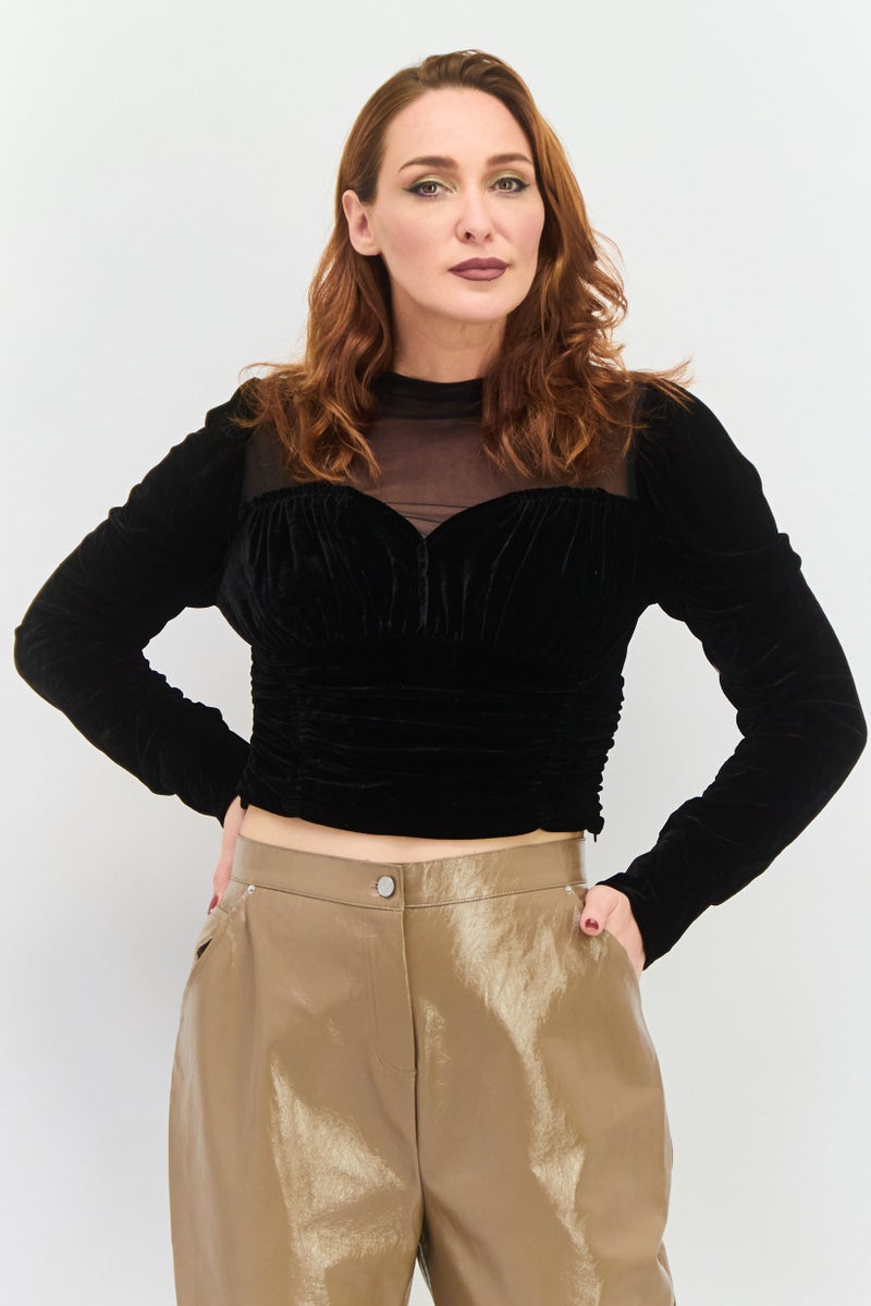 4th & Reckless Women Regular Fit Wide Leg Leather Pants, Dark Tan  - Image 4