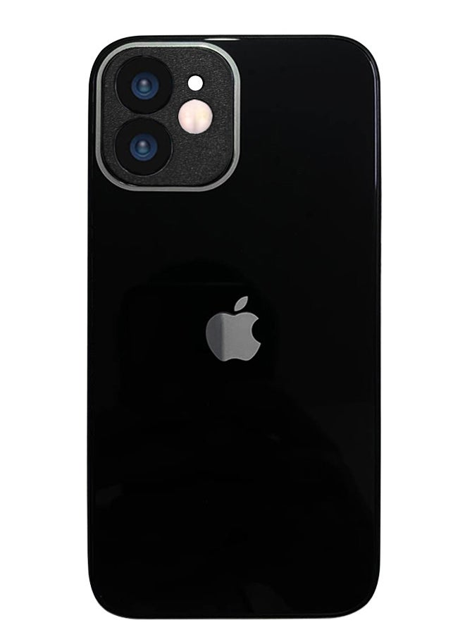 iPhone 11 Back Cover Tempered Glass With Silicone Rubber Frame For IPhone 11 Case - Black