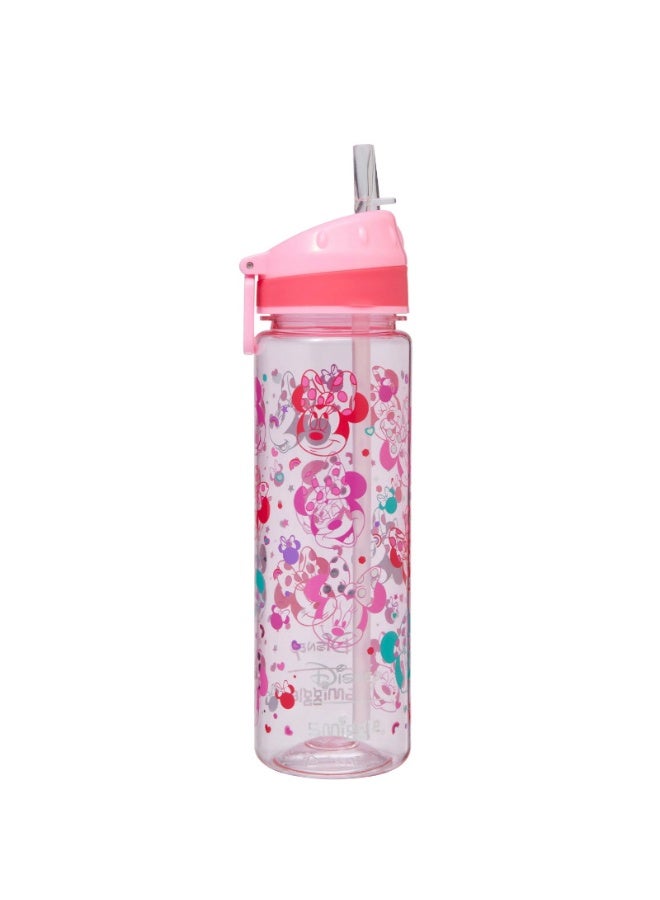 Smiggle-Pink Minnie 650ML Children's Large Capacity Straw Cup Water Bottle