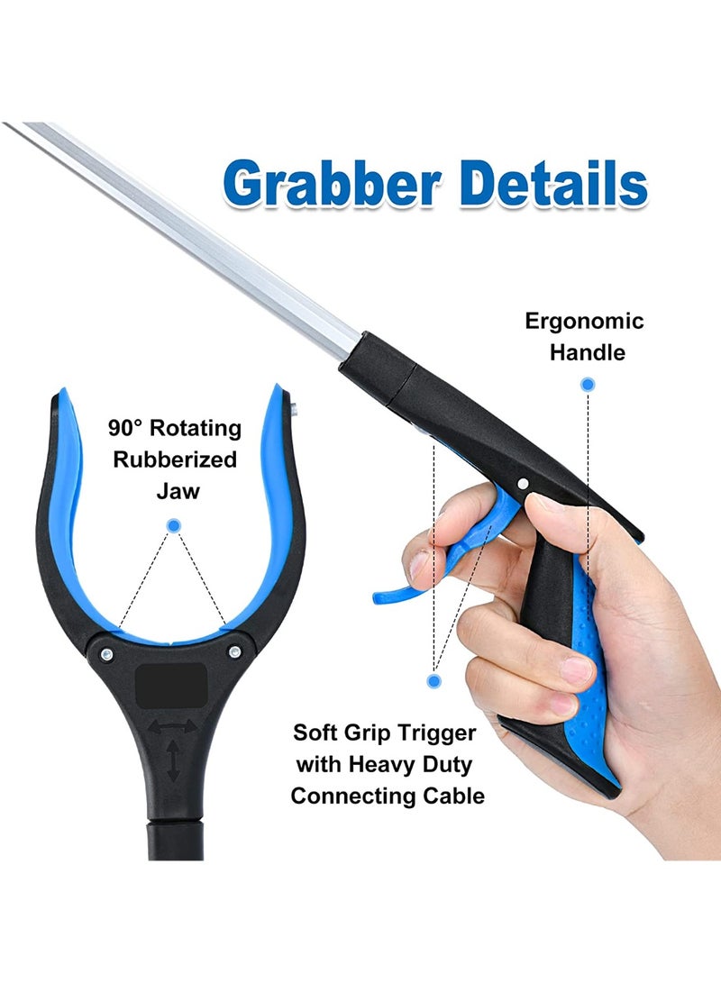 32 Inch Grabber Reacher Tool, Foldable Long Handheld Grabber Tool with Magnetic Tip, Anti-Slip Pick up Grab Tool for Elderly & Disabled Reaching Assist Arm Extension - Image 5