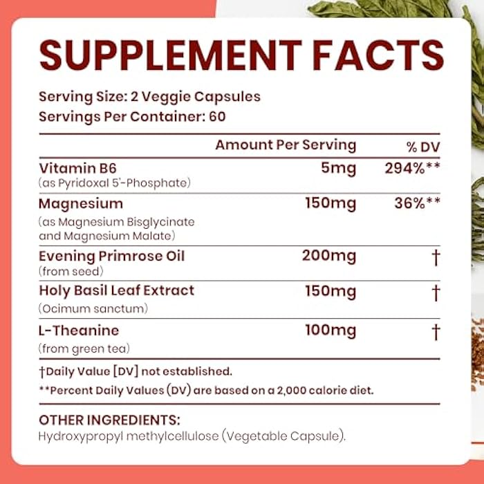 VEV Deep Calm Magnesium Complex for Women – Glycinate, Malate, B6, L-Theanine & Holy Basil – Support for Daily Magnesium & Stress Relief – 120 Vegan Capsules - Image 2
