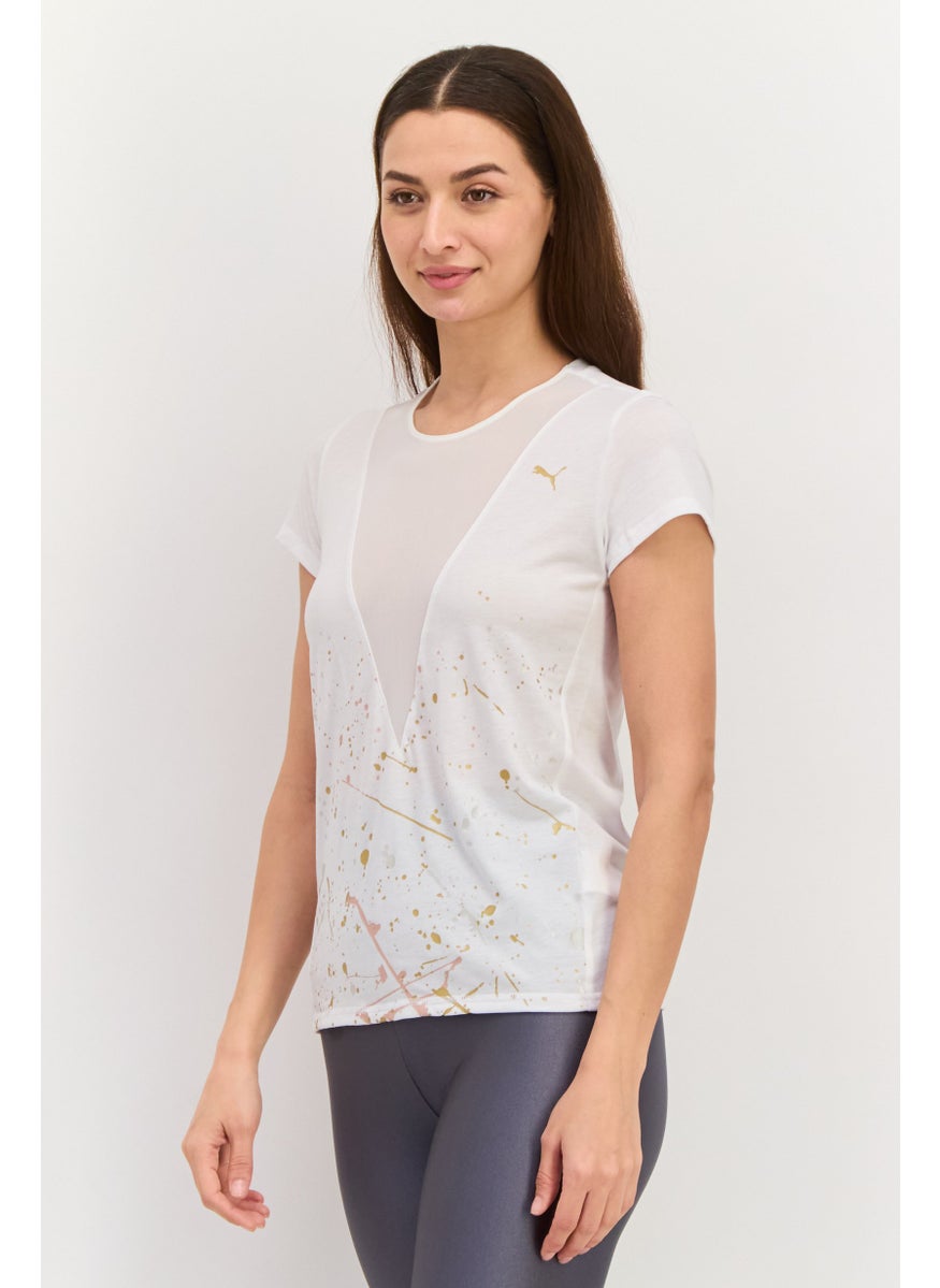 PUMA Women Sportswear Fit Short Sleeves Training T-Shirt, White  - Image 2