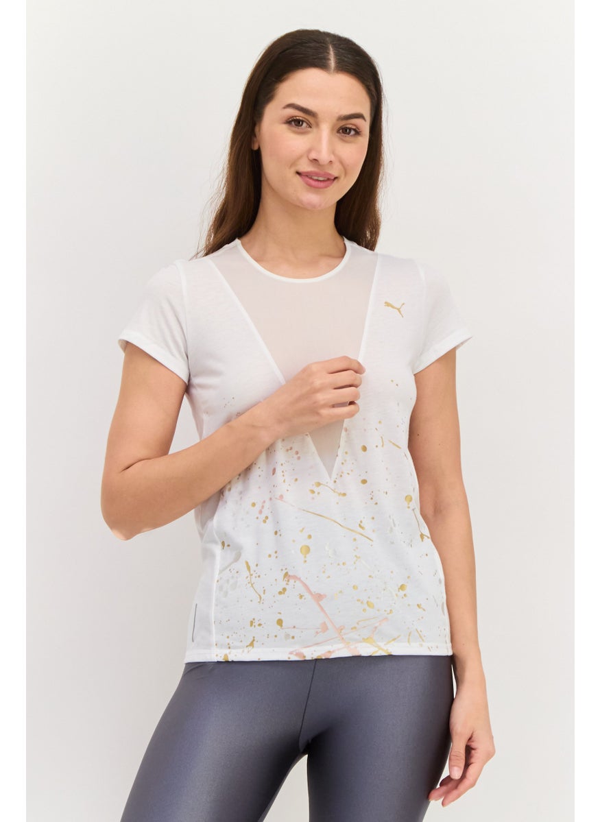 PUMA Women Sportswear Fit Short Sleeves Training T-Shirt, White  - Image 1