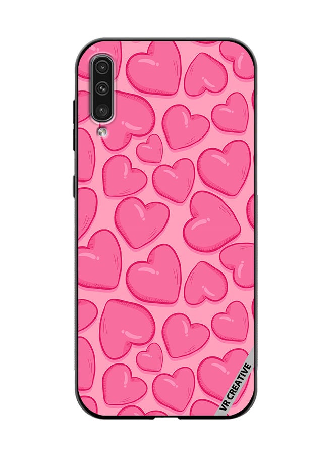 VR CREATIVE Protective Case Cover For Samsung Galaxy A50/A50s Pink Herat Design Multicolour - Image 1