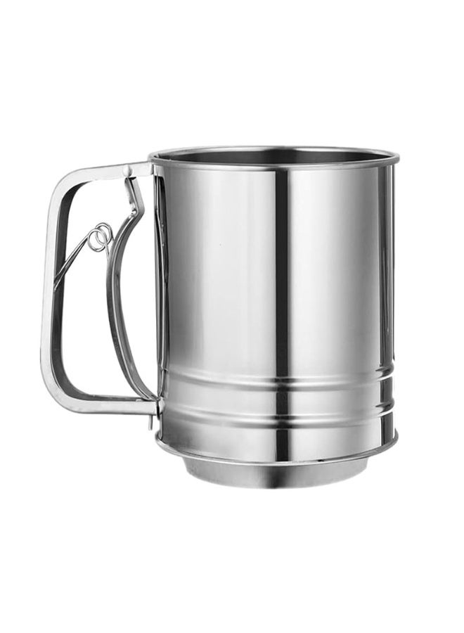 Flour Sifter , 3 Cup Stainless Steel , Great Double-layer Baking Sifters for all Baking Flour and Powdered sugar, Flour Strainer - Image 1