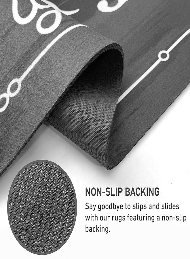 KOZYFLY Laundry Room Rug Runner 20"x60" Non Slip Kitchen Rugs Washable Laundry Room Mat Waterproof Mudroom Floor Carpet Runner Farmhouse Decor, 1.7x5ft, Dark Grey, The Best Days - Image 5