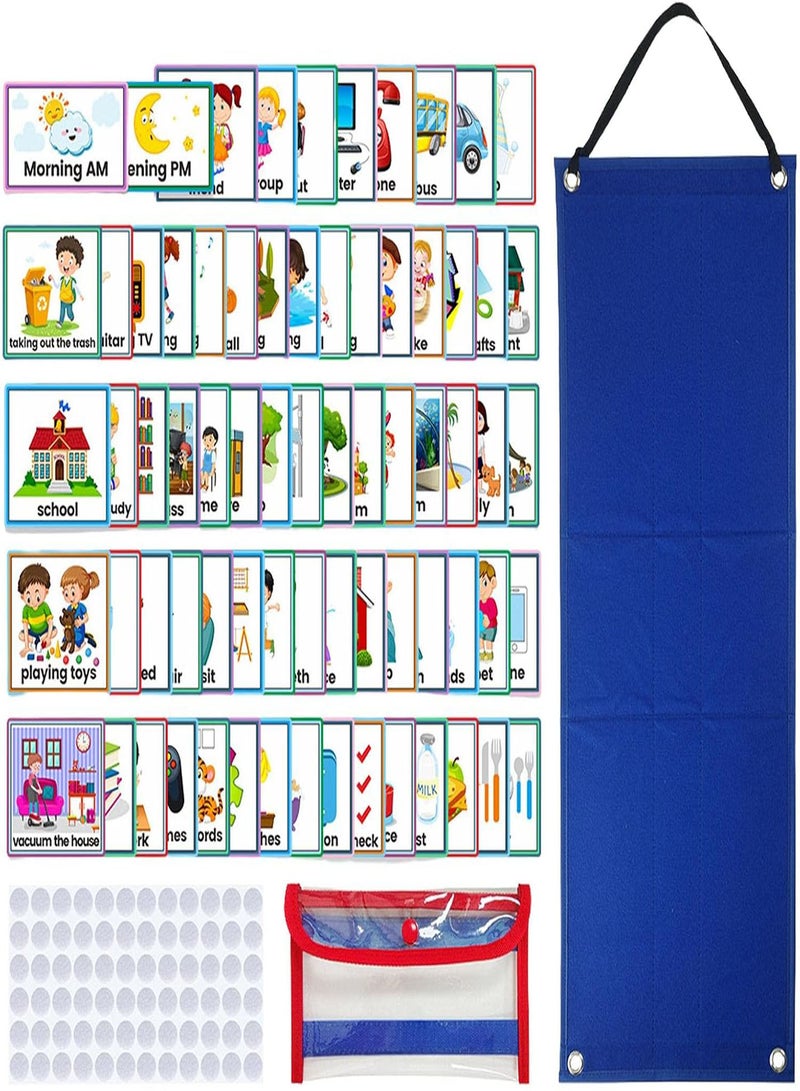 GGOOT Calendar Board for Children, 70 Pieces Visual Schedule Cards, Daily Schedule Cards, Housework Chart, Children's Planner Chart Weekly Plan Card for School at Home  - Image 1
