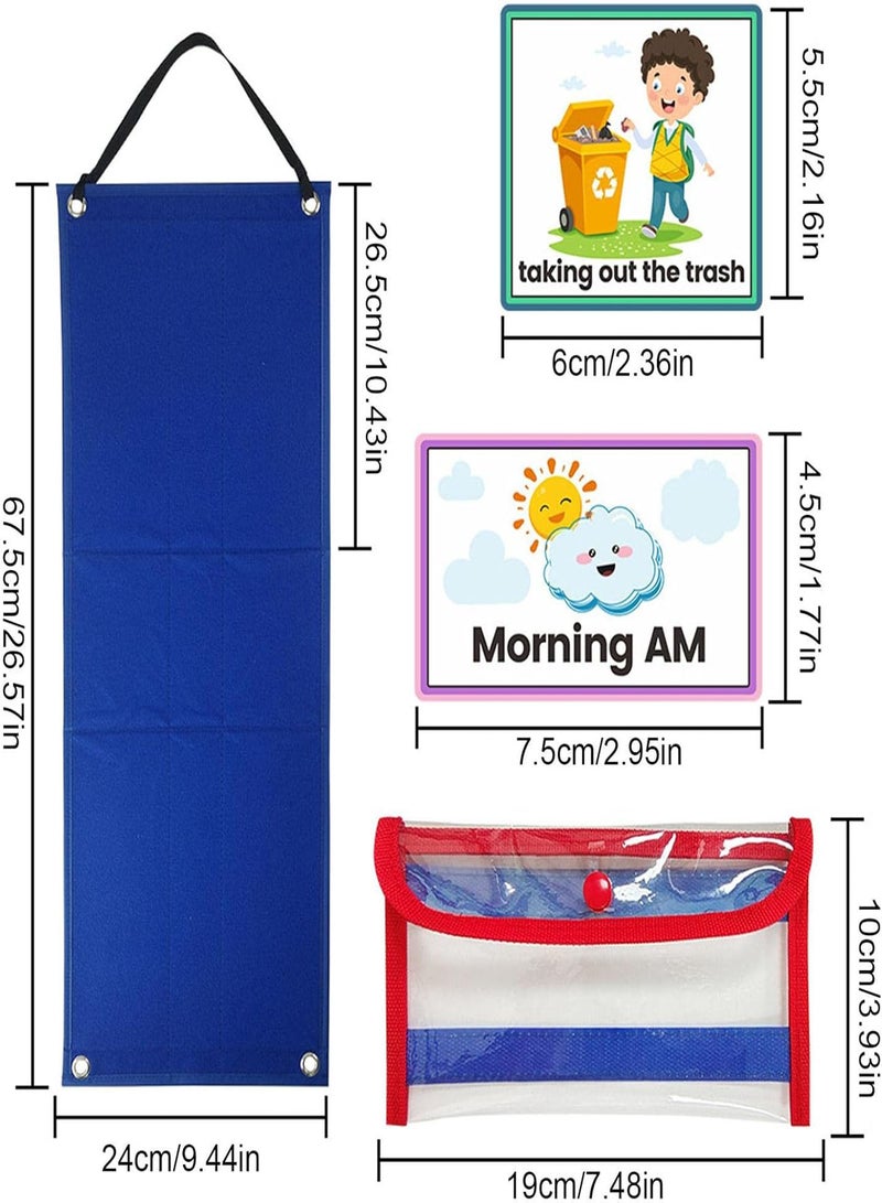 GGOOT Calendar Board for Children, 70 Pieces Visual Schedule Cards, Daily Schedule Cards, Housework Chart, Children's Planner Chart Weekly Plan Card for School at Home  - Image 5