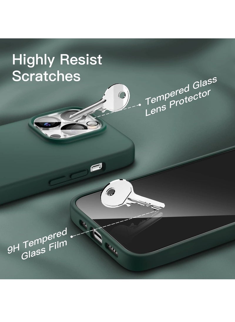 BORTONY - iPhone 15 Pro Max Cover with 2 Pack Screen Protector + 2 Pack Camera Lens Protector Liquid Silicone Full Body Protection Shockproof Drop Protection Case 6.7 inches - Image 1