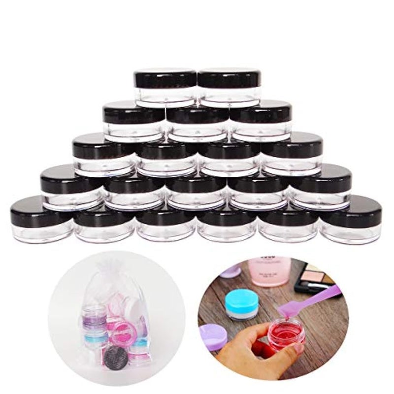 GreatforU Pack of 20 Containers, 3 g Empty Samples, 3 ml Small Cosmetic Containers with Lid for Cosmetic Jar, Make-up, Eyeshadow, Nails, Samples, Lip Gloss, Balm, Bath Lotion, Face Cream, Ointments - Image 1